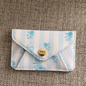 Stoney Clover Lane Blue Floral Stripe Phone Wallet